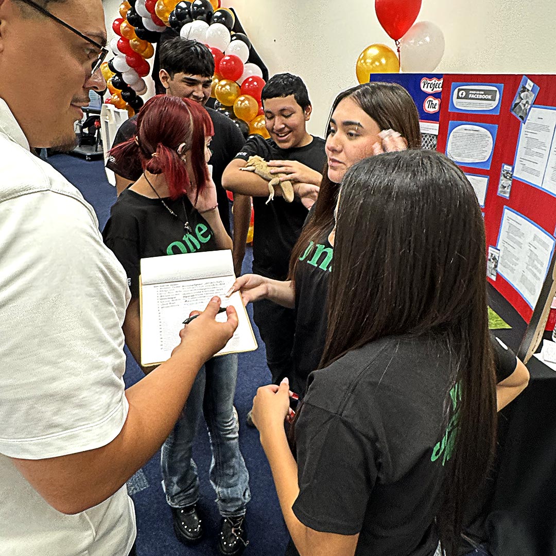 Students presenting a class project